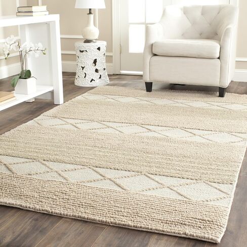 SAFAVIEH Natura Collection Runner Rug - 2'3" x 6', Beige, Handmade Wool, Ideal for High Traffic Areas in Living Room, Bedroom (NAT217A) in Saudi Arabia
