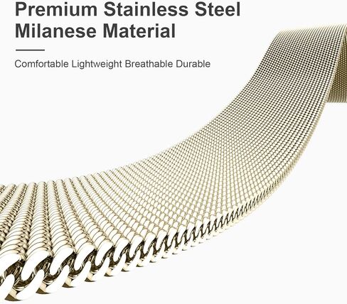 أحزمة معدنية متوافقة فقط مع Fitbit Versa 4/ Versa 3 وFitbit Sense/Sense 2، أربعة نماذج، أحزمة رياضية بديلة بحلقة شبكية معدنية مغناطيسية قوية مقاومة للماء للنساء والرجال، ذهبي شامبانيا in Kuwait