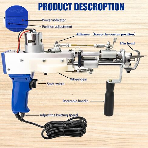 مسدس التلمم، 2 في 1 مجموعة قطع الوبر والحلقة، مسدس لف البساط 110 فولت مناسب للمبتدئين أو المتحمسين ذوي الخبرة في لف السجاد in Kuwait