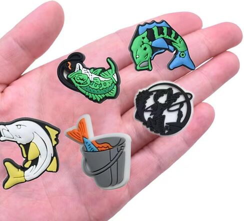 Fishing Sports Shoes Charms, Fishing Sports Shoes Charms for Men Boys Sport Shoes Charms Decoration for Birthday Gifts in Saudi Arabia