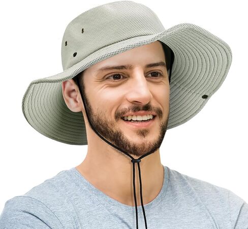 قبعة دلو تبريد - قبعة شمسية بحافة عريضة للغاية مقاس 4 بوصات للرجال والنساء، عامل حماية من الأشعة فوق البنفسجية 50+، قبعة صياد سريعة التبريد مع حماية من الأشعة فوق البنفسجية للطقس الحار وصيد الأسماك والمشي لمسافات طويلة والبستنة باللون الرمادي in Kuwait