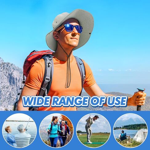 قبعة دلو تبريد - قبعة شمسية بحافة عريضة للغاية مقاس 4 بوصات للرجال والنساء، عامل حماية من الأشعة فوق البنفسجية 50+، قبعة صياد سريعة التبريد مع حماية من الأشعة فوق البنفسجية للطقس الحار وصيد الأسماك والمشي لمسافات طويلة والبستنة باللون الرمادي in Kuwait