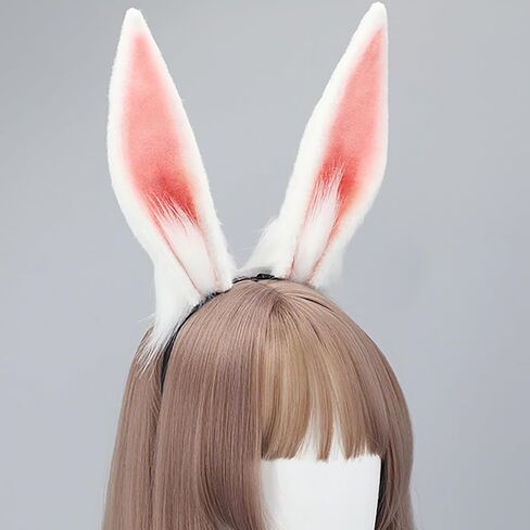 Women/Girls Cosplay Bunny Ears Rabbit Headband Animal Ears Furry Bunny Ears Party Accessories (MHTCET-1White) in Saudi Arabia