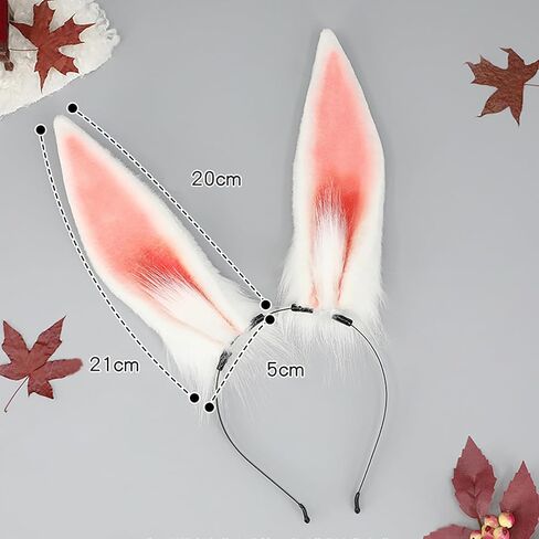 Women/Girls Cosplay Bunny Ears Rabbit Headband Animal Ears Furry Bunny Ears Party Accessories (MHTCET-1White) in Saudi Arabia