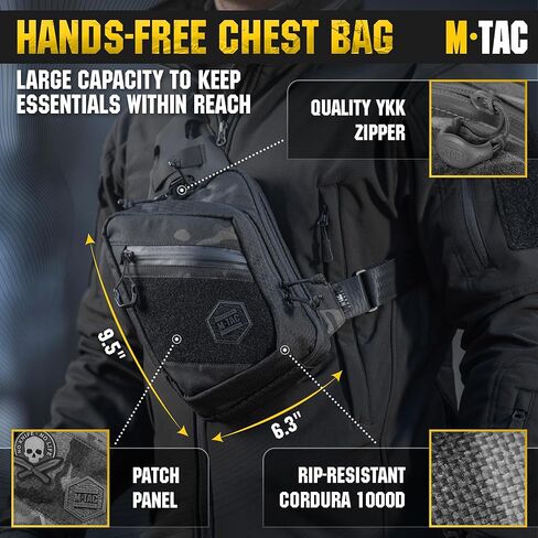 حقيبة M-Tac Elite Sling - حقيبة صدر تكتيكية كروسبودي مخفية تحمل CCW من EDC in Kuwait