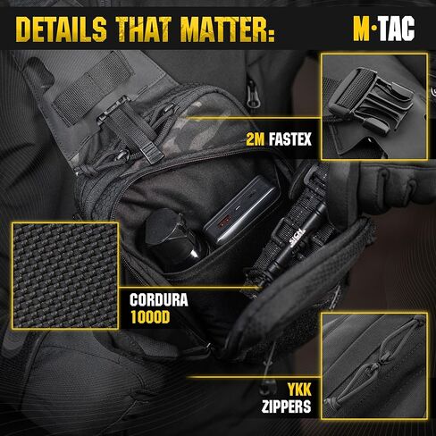 حقيبة M-Tac Elite Sling - حقيبة صدر تكتيكية كروسبودي مخفية تحمل CCW من EDC in Kuwait