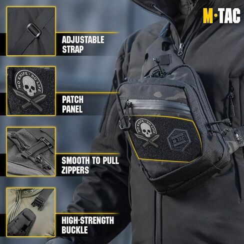 حقيبة M-Tac Elite Sling - حقيبة صدر تكتيكية كروسبودي مخفية تحمل CCW من EDC in Kuwait