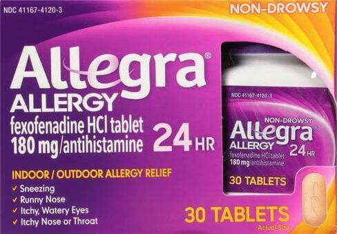 Allegra Adult 24HR Non-Drowsy Antihistamine, 30 Tablets, Fast-acting Allergy Symptom Relief, 180 mg in Saudi Arabia