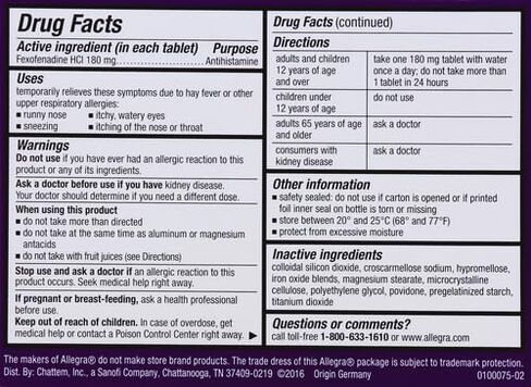Allegra Adult 24HR Non-Drowsy Antihistamine, 30 Tablets, Fast-acting Allergy Symptom Relief, 180 mg in Saudi Arabia