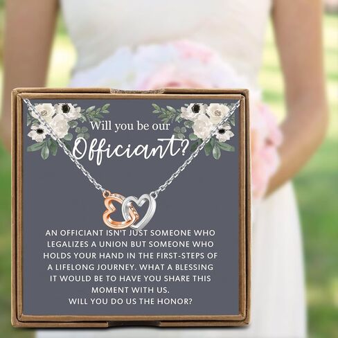 Best Friend Bestie Gift Will You Be Our Officiant Necklace Wedding Officiant Proposal Jewelry Bridal Party Gift in Saudi Arabia