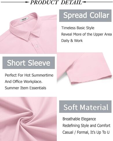 COOFANDY Men's Button Down Shirt Short Sleeve Casual Shirt for Men Summer Business Casual Dress Shirt in Saudi Arabia