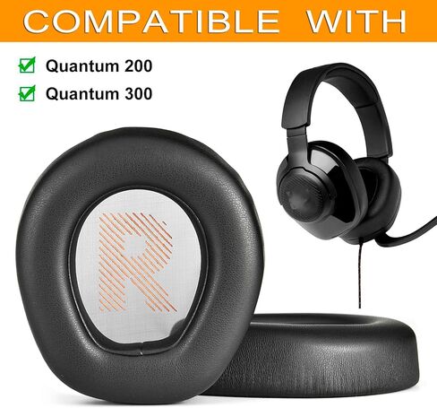غطاء وسائد الأذن البديلة وسائد الأذن المتوافقة مع سماعة رأس JBL Quantum Q200 Q300 فوق الأذن ANC للألعاب، جلد أكثر نعومة، رغوة إلغاء الضوضاء عالية الكثافة in Saudi Arabia