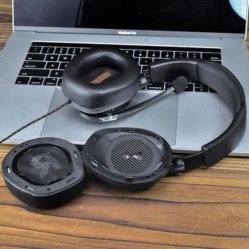 غطاء وسائد الأذن البديلة وسائد الأذن المتوافقة مع سماعة رأس JBL Quantum Q200 Q300 فوق الأذن ANC للألعاب، جلد أكثر نعومة، رغوة إلغاء الضوضاء عالية الكثافة in Saudi Arabia