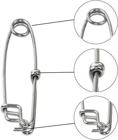 JSHANMEI Longline Fishing Snap Clips 6PCS Stainless Steel Strong Long Line Clips Branch Hanger Floatline Tuna Clips Fishing Tackle Connector 4in 5in 6in in Kuwait