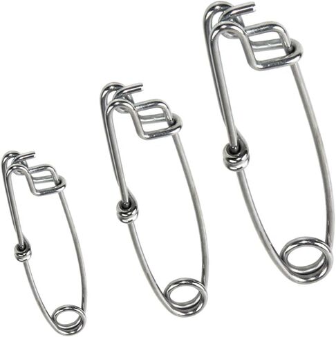 JSHANMEI Longline Fishing Snap Clips 6PCS Stainless Steel Strong Long Line Clips Branch Hanger Floatline Tuna Clips Fishing Tackle Connector 4in 5in 6in in Kuwait
