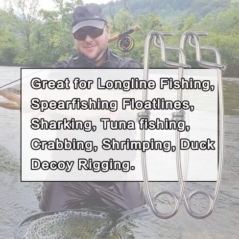 JSHANMEI Longline Fishing Snap Clips 6PCS Stainless Steel Strong Long Line Clips Branch Hanger Floatline Tuna Clips Fishing Tackle Connector 4in 5in 6in in Kuwait