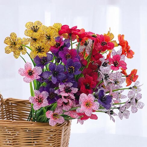 Artificial Violet Flowers, 6 Bundles Fake Flowers Plant Artificial Violet Flowers Uv Resistant Faux Bouquet Decor for Home, Garden and Wedding(Purple) in Saudi Arabia