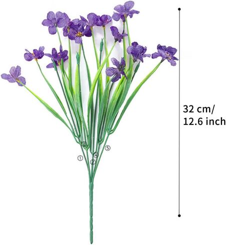Artificial Violet Flowers, 6 Bundles Fake Flowers Plant Artificial Violet Flowers Uv Resistant Faux Bouquet Decor for Home, Garden and Wedding(Purple) in Saudi Arabia