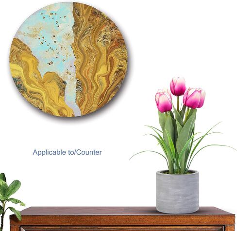 Jusdreen 1 Pot Artificial Potted Tulips Flowers with Cement Vase Vivid Tulip Flowers Arrangement for Home Office Décor House Decorations 12.6 INCH (Orange Tulips) in Saudi Arabia