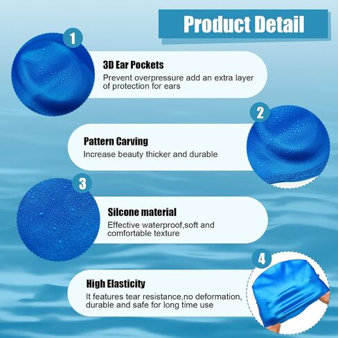12 Pcs Kids Swim Caps for Boys Girls with 3D Ear Protection, Silicone Swimming Cap Comfortable Fit for Long Hair and Short Hair, 4 Colors with Ear Plugs and Nose Clip in Saudi Arabia