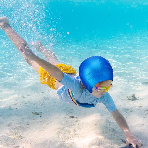 12 Pcs Kids Swim Caps for Boys Girls with 3D Ear Protection, Silicone Swimming Cap Comfortable Fit for Long Hair and Short Hair, 4 Colors with Ear Plugs and Nose Clip in Saudi Arabia