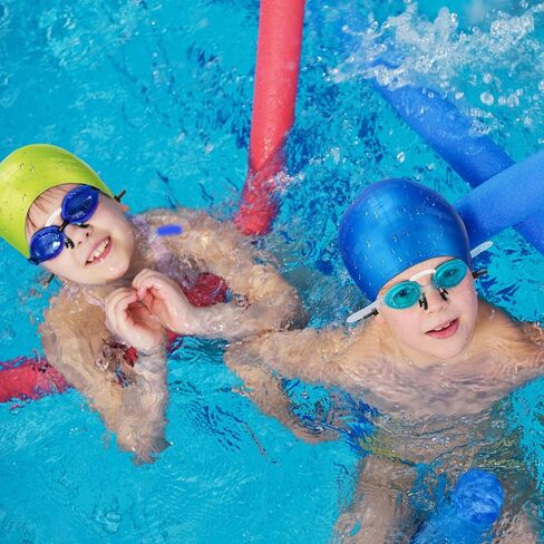 12 Pcs Kids Swim Caps for Boys Girls with 3D Ear Protection, Silicone Swimming Cap Comfortable Fit for Long Hair and Short Hair, 4 Colors with Ear Plugs and Nose Clip in Saudi Arabia