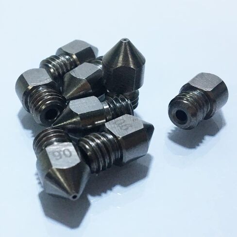 5PCS / 10PCS 0.2~1.0mm 1.75MM M6 MK8 3D Printer Hardened Steel Nozzle for Makerbot Creality Ender 3 V2 CR-10 Anet A8 A8Plus (1.0mm, 5) in Saudi Arabia