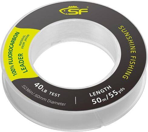 SF 100% Pure Fluorocarbon Leader Material Fishing Line Clear 6/8/10/12/15/20/25/30/40/50/60/80/100LB Virtually Invisible Sink Fast for Saltwater Freshwater in Kuwait
