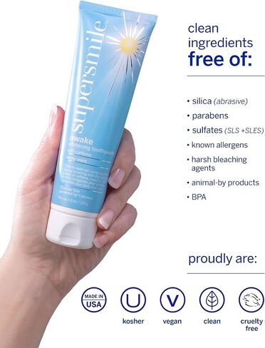 Supersmile Professional Awake Whitening Toothpaste for your Morning Routine - Clinically Proven to Whiten Teeth Up to 6 Shades (Zesty Mint, 4.2 Oz) in Saudi Arabia