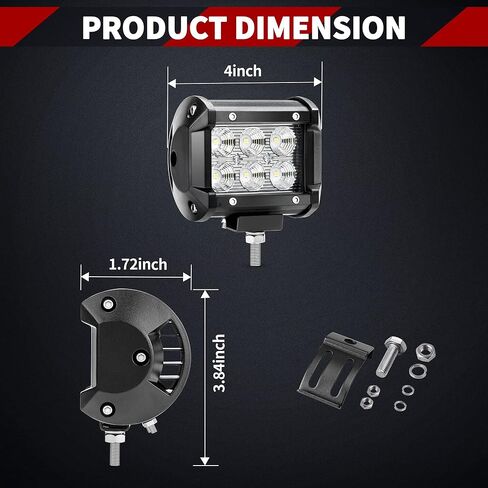 شريط إضاءة LED LEDKINGDOMUS 300 وات 52 بوصة شريط إضاءة منحني و2 قطعة 4 بوصات 18 وات أغطية ضوء الفيضانات وحزام الأسلاك متوافق مع سيارات الجيب والبيك اب والشاحنات والسيارات والمركبات ATV و4x4 و4WD وضوء القيادة على الطرق الوعرة in Kuwait