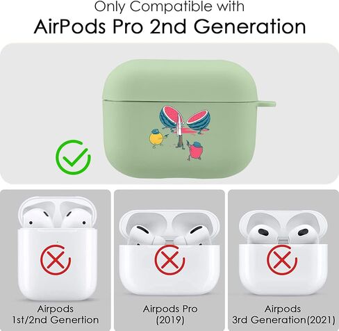 MAYCARI Compatible with Airpods Pro 2nd Generation Case, Cute AirPods Pro 2 Case Cover Frog Printed Protective Women Girl with Lanyard for Airpod Pro 2(2022) in Saudi Arabia