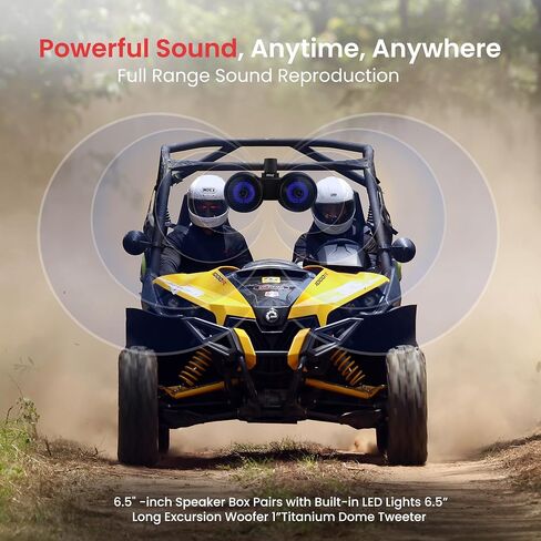 Pyle Dual Bluetooth Off-Road Speakers-6.5" 200W 2-Way Marine Waterproof Wakeboard Tower Sound System w/LED Light,Full Range Outdoor Stereo Speaker for Car ATV Jeep Boat,Includes Brackets(White) in Saudi Arabia