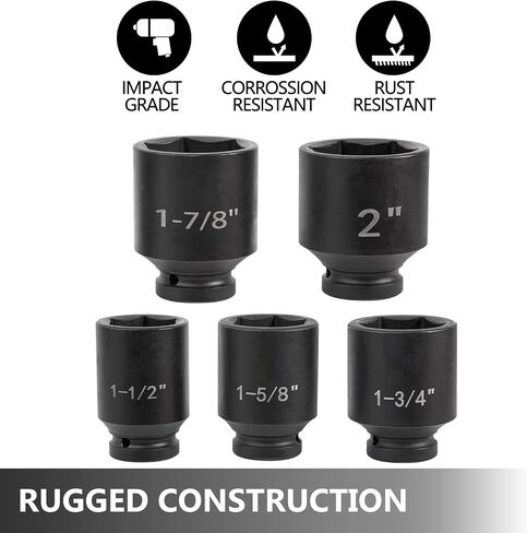 VEVOR Impact Socket Set 3/4 Inches 27 Piece Standard Impact Sockets, Socket Assortment, 3/4 Inches Drive Socket Set Impact Standard SAE (7/8 Inches to 2 Inches) & Metric Sizes (22 mm-50 mm) in Saudi Arabia