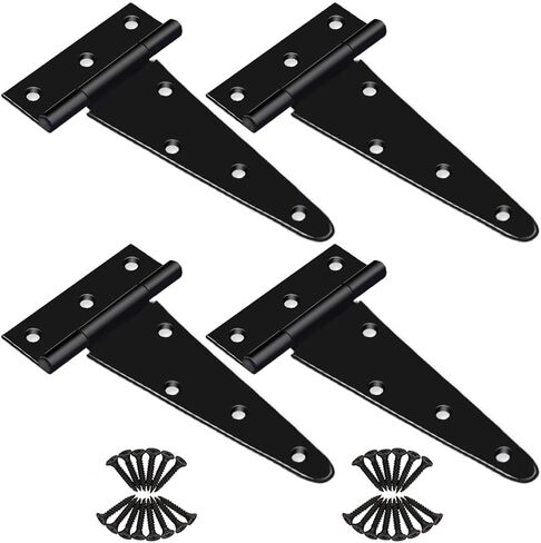 4 inch T Strap Hinges, Heavy Duty T-Strap Shed Door Hinges Gate Hinges, Tee Hinge for Wooden Fences,Yard Door,Barn Door Gates, Wrought Rustproof 4PCS in Saudi Arabia