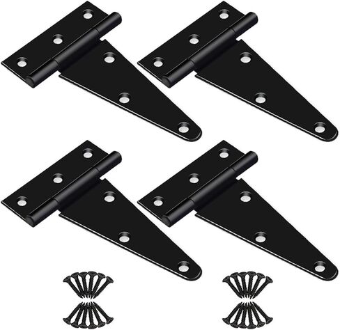 4 inch T Strap Hinges, Heavy Duty T-Strap Shed Door Hinges Gate Hinges, Tee Hinge for Wooden Fences,Yard Door,Barn Door Gates, Wrought Rustproof 4PCS in Saudi Arabia