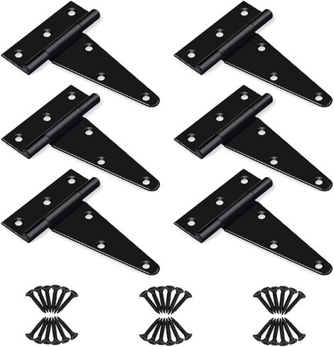 4 inch T Strap Hinges, Heavy Duty T-Strap Shed Door Hinges Gate Hinges, Tee Hinge for Wooden Fences,Yard Door,Barn Door Gates, Wrought Rustproof 4PCS in Saudi Arabia