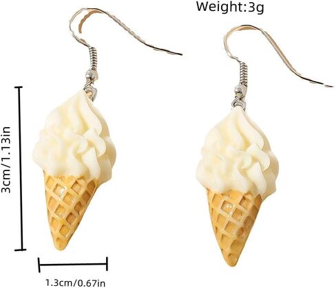 Resin Drop Handmade Gift Eardrop Cute Funny Emulational Charm Food Cartoon Snacks Popcorn Earring Strawberry Fruits in Saudi Arabia