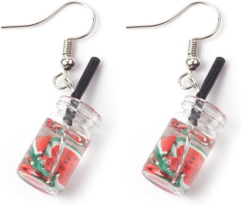 Resin Drop Handmade Gift Eardrop Cute Funny Emulational Charm Food Cartoon Snacks Popcorn Earring Strawberry Fruits in Saudi Arabia
