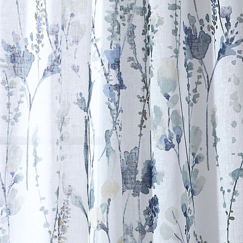 ستائر بيري هوم - ستائر أفروديت شفافة زهرية - لوحتان - 37 × 84 بوصة - ستائر نافذة شفافة لغرفة المعيشة وغرفة النوم - زوج لوحة جيب قضيب، 84 بوصة، متعدد الأبيض in Kuwait