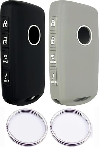 Silicone Smart Remote Key fob Cover Compatible with 2023 2022 2021 2020 2019 Mazda 3 6 CX-30 CX-5 CX-9 CX-50 WAZSKE11D01 662F-SKE11D01（4 Buttons） (Rubber, 2 Black with red) in Saudi Arabia