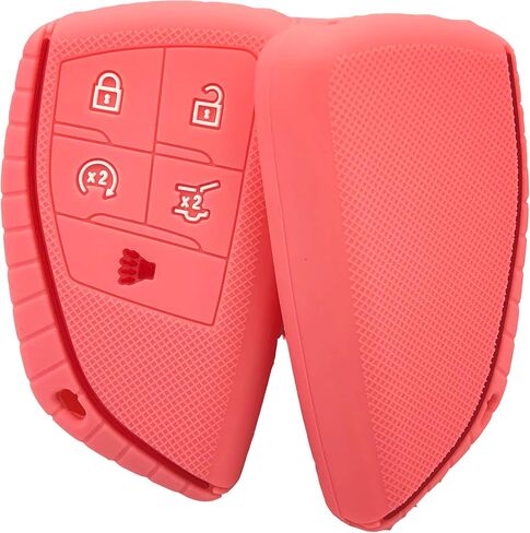 Silicone Rubber 5 Buttons Remote Key Fob Cover Compatible with 2023 2022 GMC Sierra 1500 Chevy Chevrolet Silverado 1500 2500HD 3500HD Yukon Accessories (Rubber, Black + Black) in Saudi Arabia