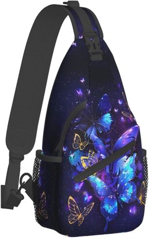 Butterflies Sling Bag Crossbody Sling Backpack for Women Men Travel Hiking Daypack Chest Shoulder Bag in Kuwait