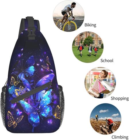 Butterflies Sling Bag Crossbody Sling Backpack for Women Men Travel Hiking Daypack Chest Shoulder Bag in Kuwait