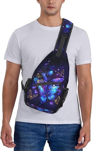Butterflies Sling Bag Crossbody Sling Backpack for Women Men Travel Hiking Daypack Chest Shoulder Bag in Kuwait