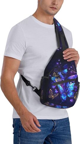 Butterflies Sling Bag Crossbody Sling Backpack for Women Men Travel Hiking Daypack Chest Shoulder Bag in Kuwait