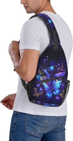 Butterflies Sling Bag Crossbody Sling Backpack for Women Men Travel Hiking Daypack Chest Shoulder Bag in Kuwait