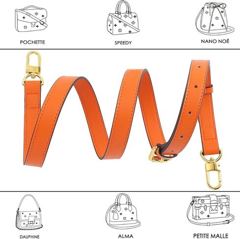 حقيبة يد بديلة بحزام محفظة من الجلد الطبيعي، طويلة قابلة للتعديل in Kuwait