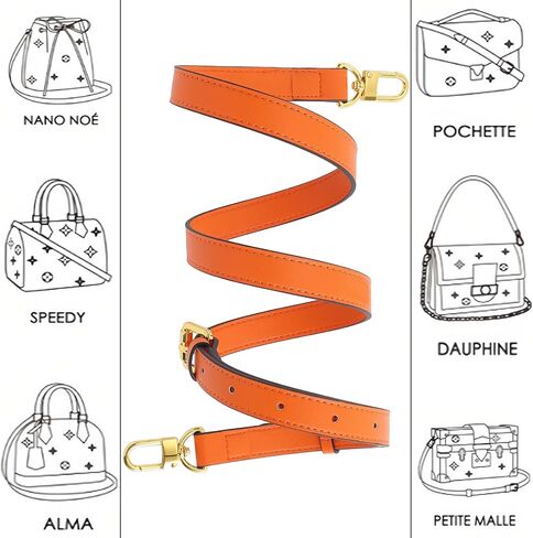 حقيبة يد بديلة بحزام محفظة من الجلد الطبيعي، طويلة قابلة للتعديل in Kuwait