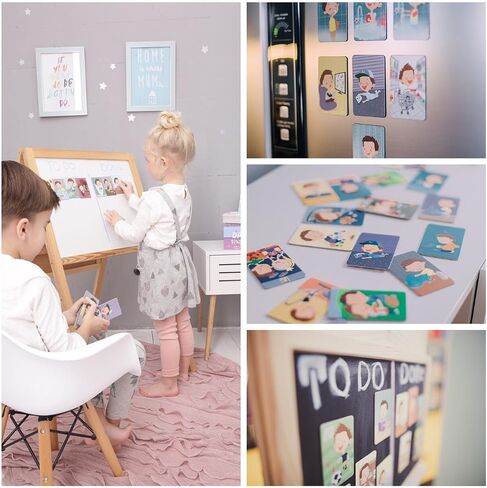 Magnetic Picture Cards For Kids From OKID, Picture Schedule For Daily Routines For Children, Visual Schedule For Preschool Kids And Toddlers, Picture Exchange System Tools, Communication Toys For Boys in Saudi Arabia