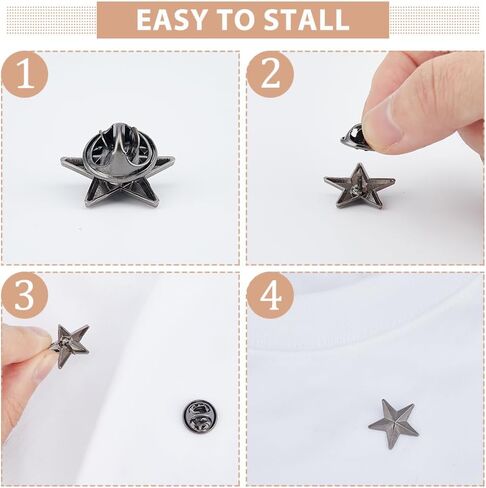SUPERFINDINGS Alloy Star Badge Lapel Pin Brooches Military Award Pins July Memorial Day Stars for Backpack Clothes in Saudi Arabia